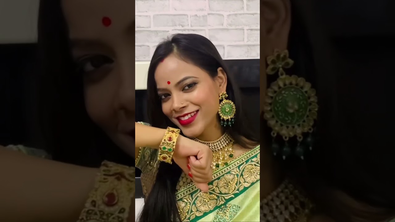 Makeup for green saree Pista green colour shorts trending YouTube
