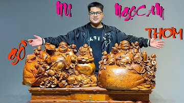 Nu Ngọc Am 2 tượng Phật Di Lặc Ngũ Phúc đẹp dáng tượng ngồi