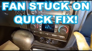 HOW TO FIX BLOWER STAYS ON Chevy Trailblazer / GMC Envoy  EASY DIAG/REPLACE FAN STUCK