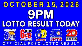 Information 9pm Lotto Result Today October 15 2026 PCSO Update