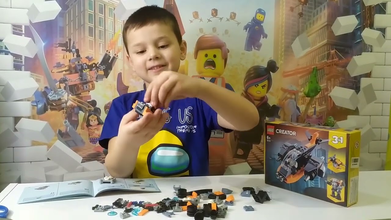 Распаковка  Конструктор LEGO Creator Кибердрон 113 деталей (31111) из Rozetka