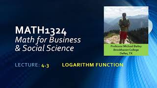 MATH1324   Lecture   4 3 Logarithm Functions