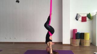 Aerial yoga routine in Flow Yoga Studio