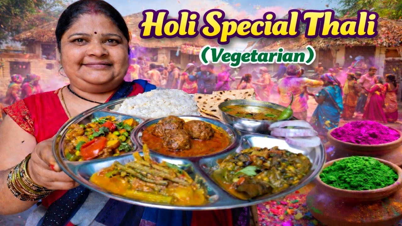 Holi Special होली वाली स्पेशल वेज थाली: हलवाई जैसी कटहल की सब्जी और गरमा-गरम पूरियां  