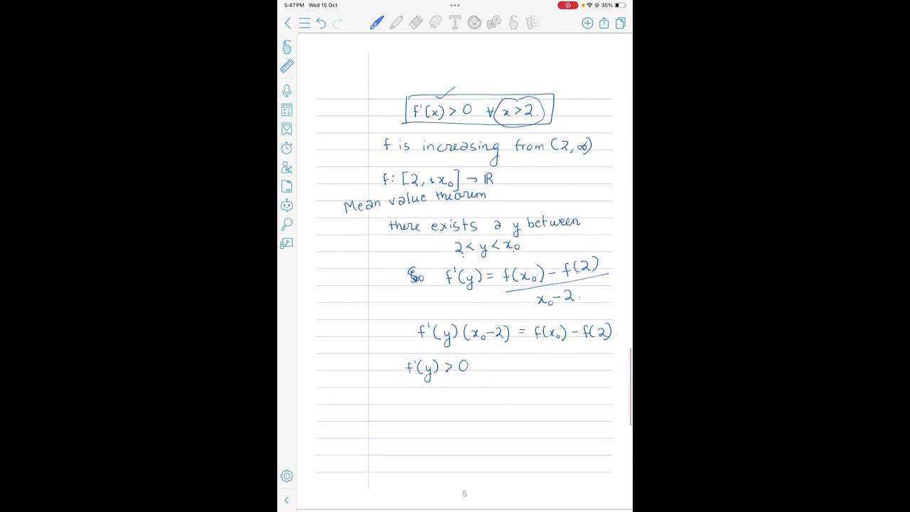 An application of Mean value theorem