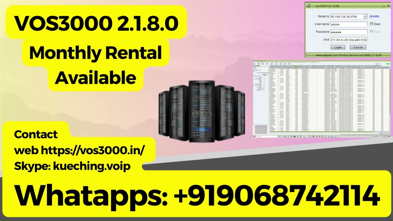 VOS3000 2.1.8.0 Monthly Rental – Affordable VOIP Softswitch Solution!