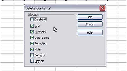 Delete Data in OpenOffice Calc