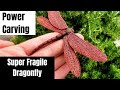 Power Carving a dragonfly | with a dremel and kutzall burrs