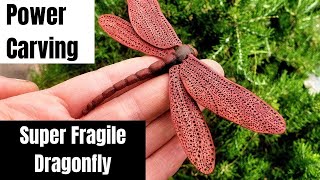 Power Carving a dragonfly | with a dremel and kutzall burrs