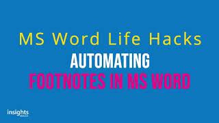 S02E05 Automating Footnotes in MS Word