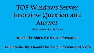 TOP Windows Server Interview Question and Answer