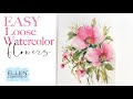 How to paint EASY Loose Watercolor Flowers under 10 Minutes!!