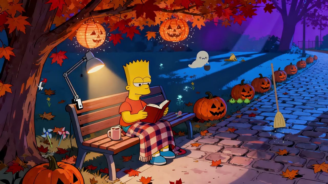 Bart Simpson's Halloween Study Session 🛹 Lofi Beats to Relax/Study to
