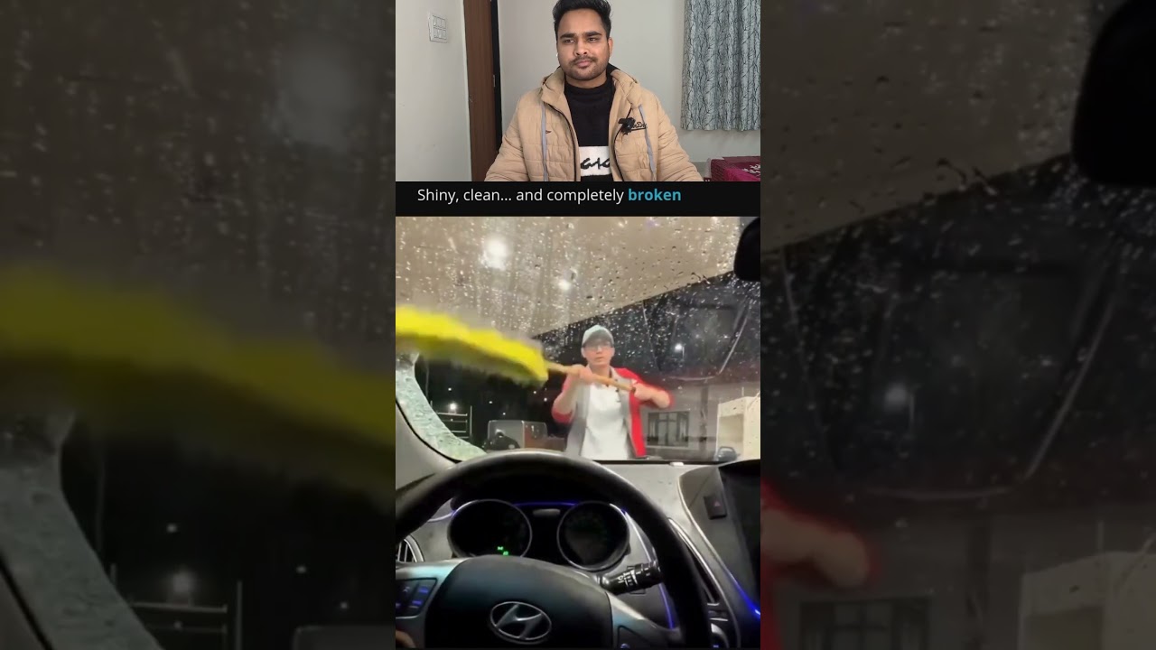 Car cleaning style it's like broken mirror | kya saaf kiya he kaanch 