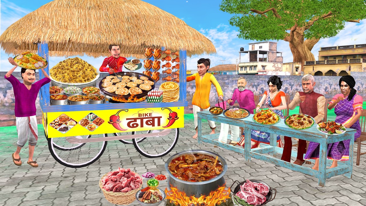 Restaurant on Wheels Chicken Biryani Roti Mutton Curry Street Food Hindi Kahaniya Moral Stories