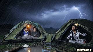 Group Camping In Heavy Rain & Storm | Overnight Camping In Cold Weather | Tejas Camping