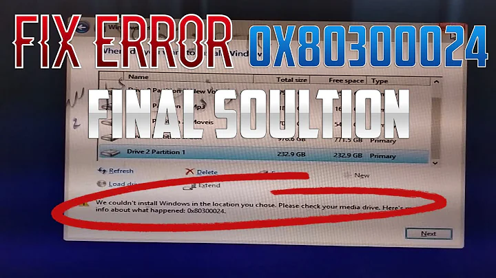 How to Fix Error 0x80300024 When Installing Windows - Final Solution Solve
