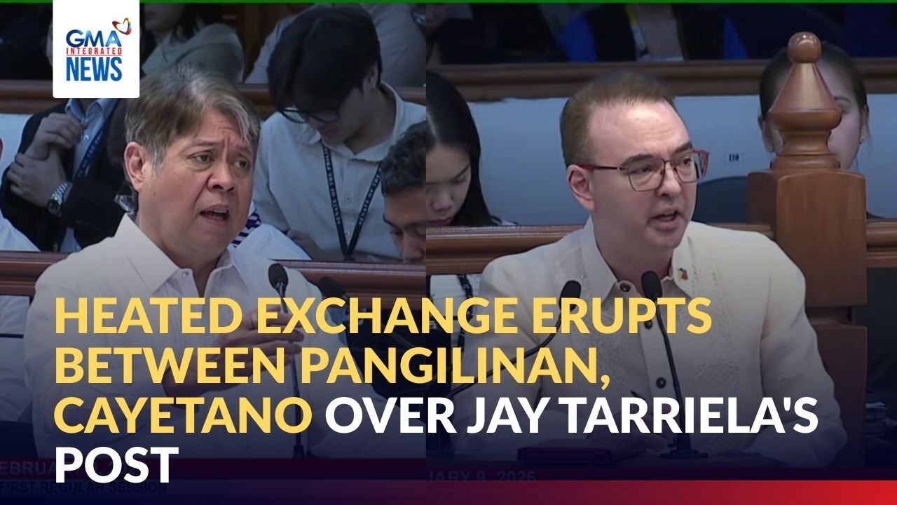 Heated exchange erupts between Pangilinan, Cayetano over Jay Tarriela's post | GMA Integrated News