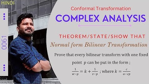 Every Bilinear Transform with one fixed point 𝑝 can be put in 1/(𝑤-𝑝)=𝑘+{1/(𝑧-𝑝)} where 𝑘=𝑎/(𝑎-𝑐𝑝).