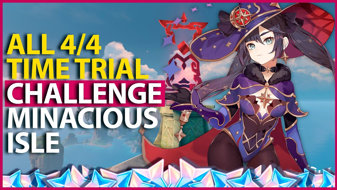 All Minacious Isle Time Trial Challenges Genshin Impact 2.8 Golden Apple Archipelago Chests