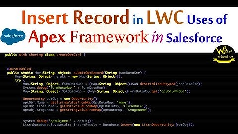 LWC Apex Framework to create record on Standard Opportunity object in Salesforce | Tech W3web| #lwc