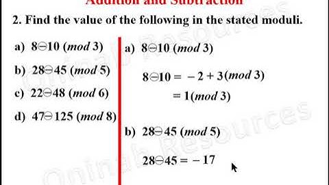 Modular Arithmetic: Addition and Subtraction
