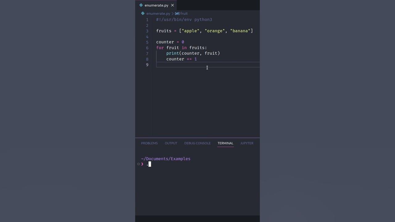 Python Enumerate #python #programming #shorts - YouTube