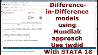 Celebrity Difference-in-Difference (DID) models using Mundlak approach Use jwdid With STATA 18 Wealth