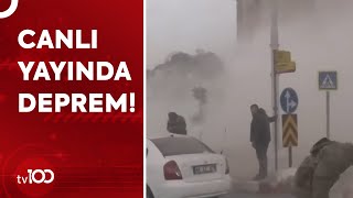 CANLI YAYINDA DEPREM OLDU!