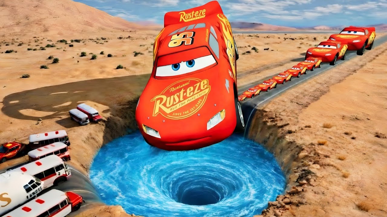 BIG & SMALL MCQUEEN CARS vs GIANT PIT #4 – BeamNG.drive Crash Challenge