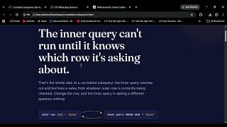 Correlated Subqueries and types of subqueries , in SQL  #sql