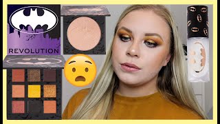 REVOLUTION X DC | BATMAN EYESHADOW PALETTE, HIGHLIGHTER \& LIPGLOSS REVIEW 🦇| makeupwithalixkate