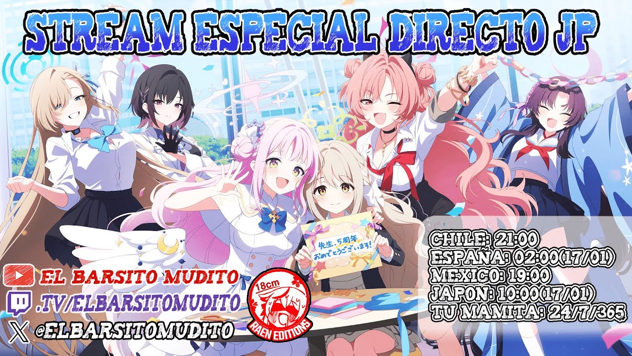 [ES] DIRECTO ESPECIAL 5° ANIVERSARIO JAPONES - Blue archive en español