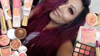 Toofaced Peaches And Cream Swatching The Whole Line, Tutorial + Review! - Alexisjayda