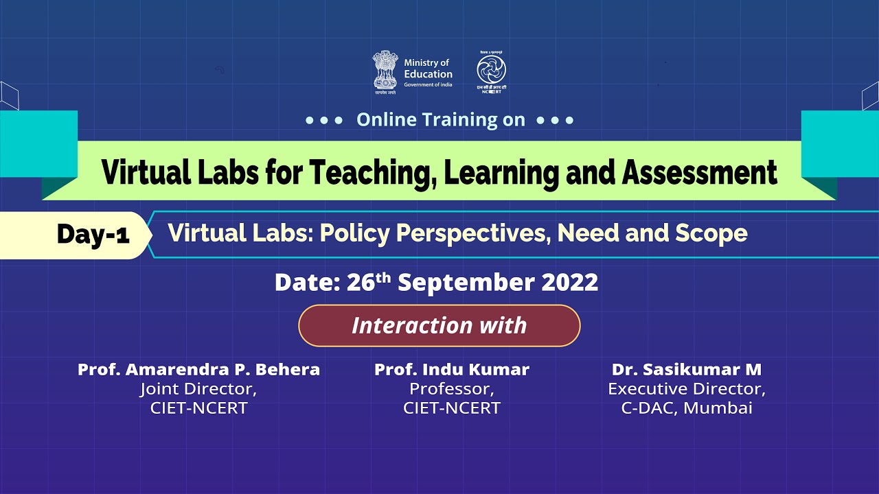 Online Training: Virtual Labs: Policy Perspectives, Need and Scope