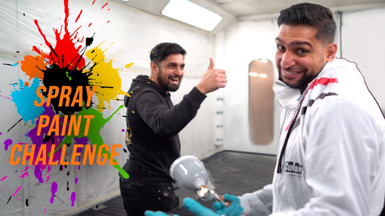 AMIR KHAN DOES THE SPRAY PAINT CHALLENGE PART 1 YouTube