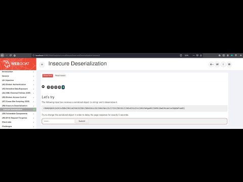 WebGoat 8 - Insecure Deserialization - Lesson 5