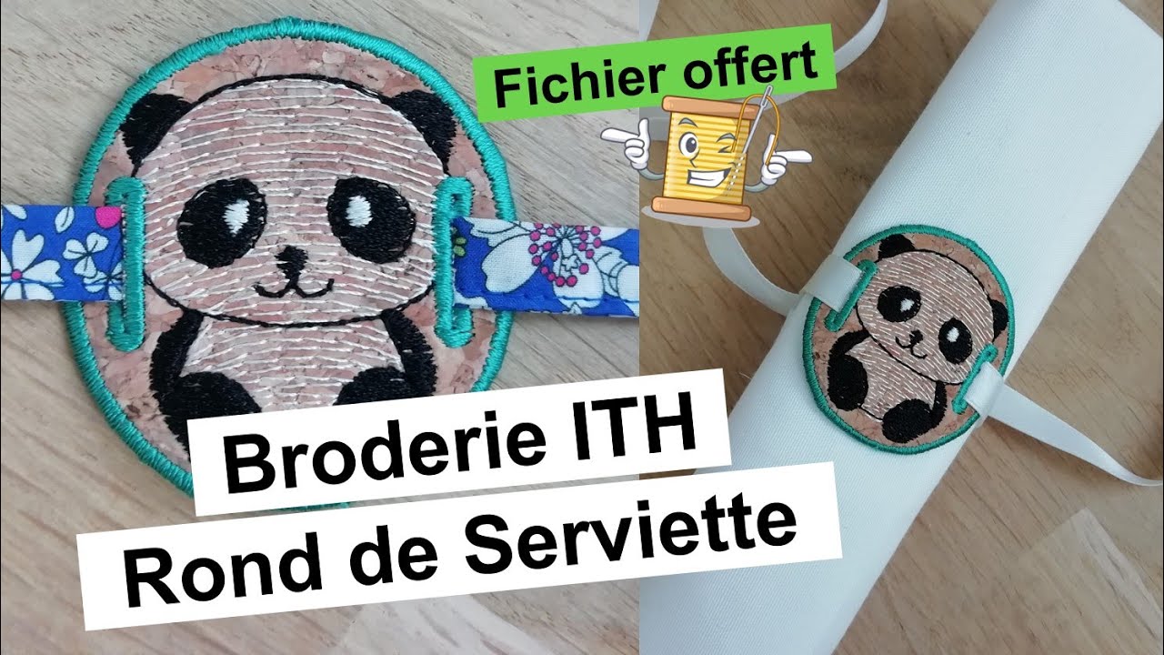 Rond de serviette - Broderie machine ITH (fichier offert)