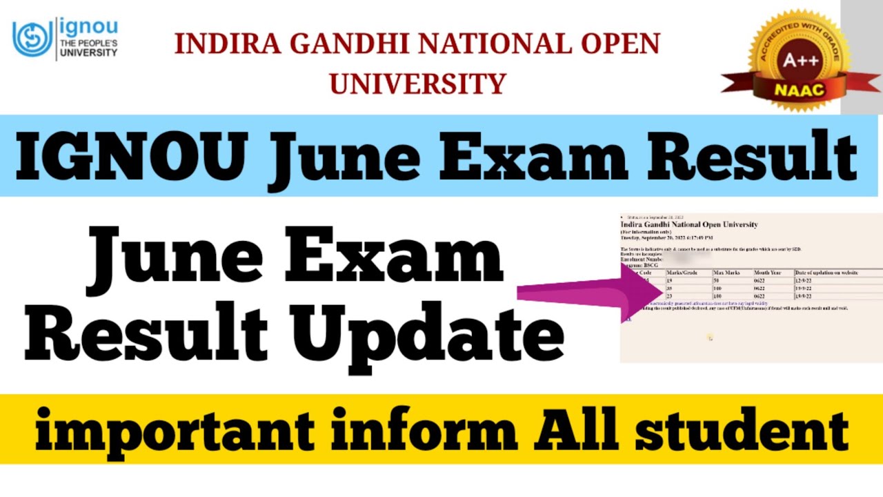 ignou result update 2022 | ignou result | IGNOU june 2022 exam result new update🔥