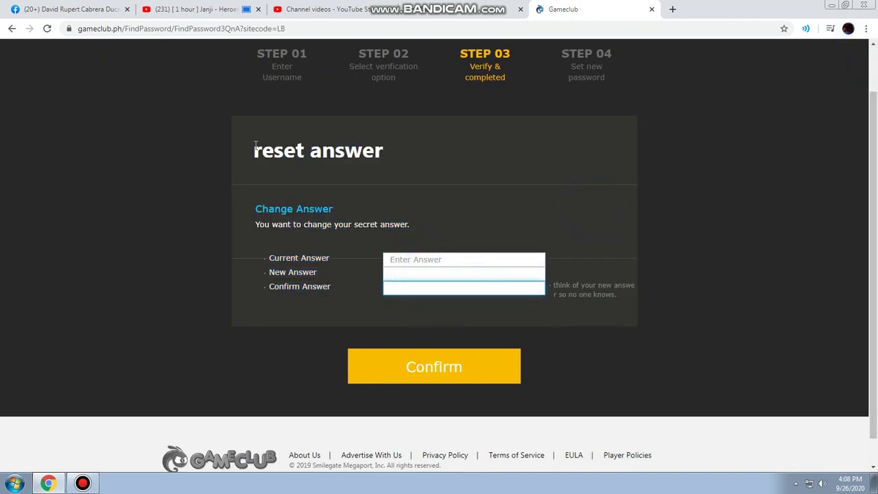 how to change secret answer in cf acc 2020 100% working