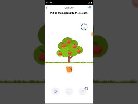 Easy game level 203 Put all the apples into the bucket walkthrough