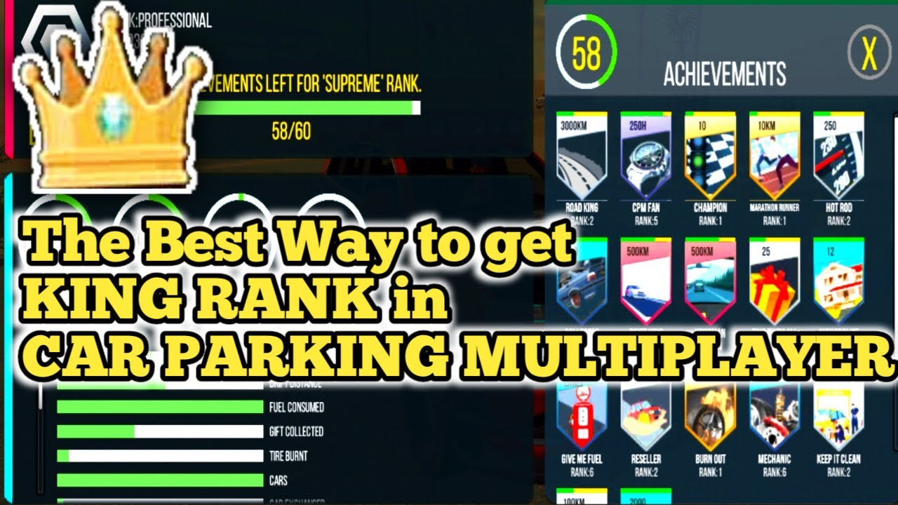 HOW TO GET KING RANK IN CAR PARKING MULTIPLAYER  CAR GAME  YouTube