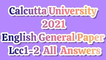 5th Semester compulsory English LCC-1(2) Question and Answers 2023 || Calcutta university