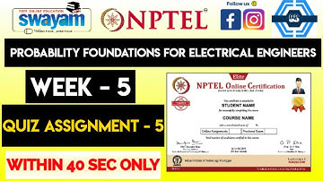 Probability Foundations For Electrical Engineers Week 5 Quiz Assignment Solution | NPTEL 2023