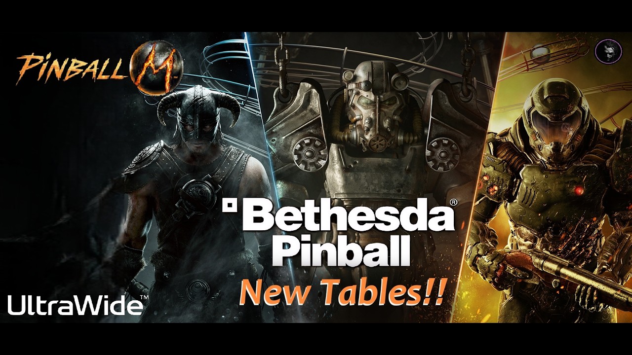 Pinball M - Bethesda New tables! [Skyrim, Doom, Fallout] Ultrawide Gameplay