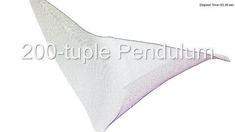 200-tuple Pendulum starting from horizontal position / simulation / chaos