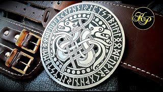 Drawing on metal. Viking Belt Locket