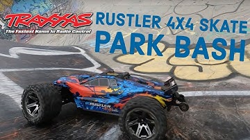 Rustler 4x4 VXL | Hard Landings! -  Epic First Skate Park Bash!