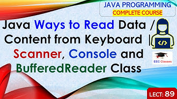 L89: Java Ways to Read Data / Content from Keyboard | Scanner, Console and BufferedReader Class