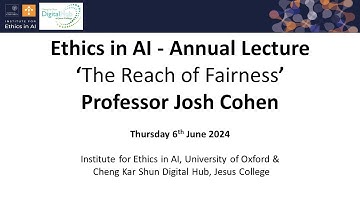 Institute for Ethics in AI - Annual Lecture with Professor Joshua Cohen 